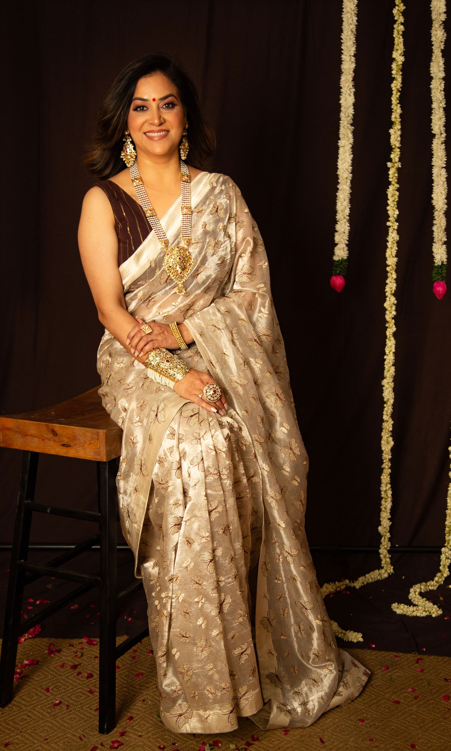 Tissue Silk Saree with Butterfly Motifs for Festive Wear