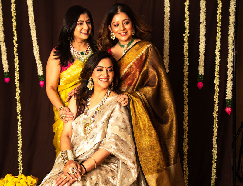 Elegant Golden Cream Saree for Women