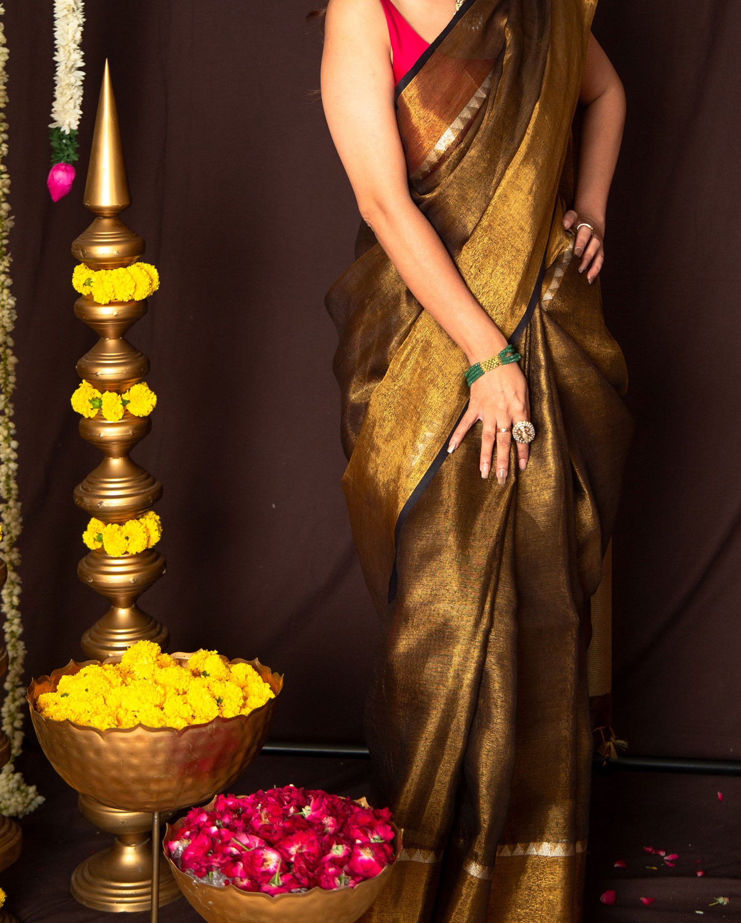 Designer Linen Silk Saree with Subtle Shine