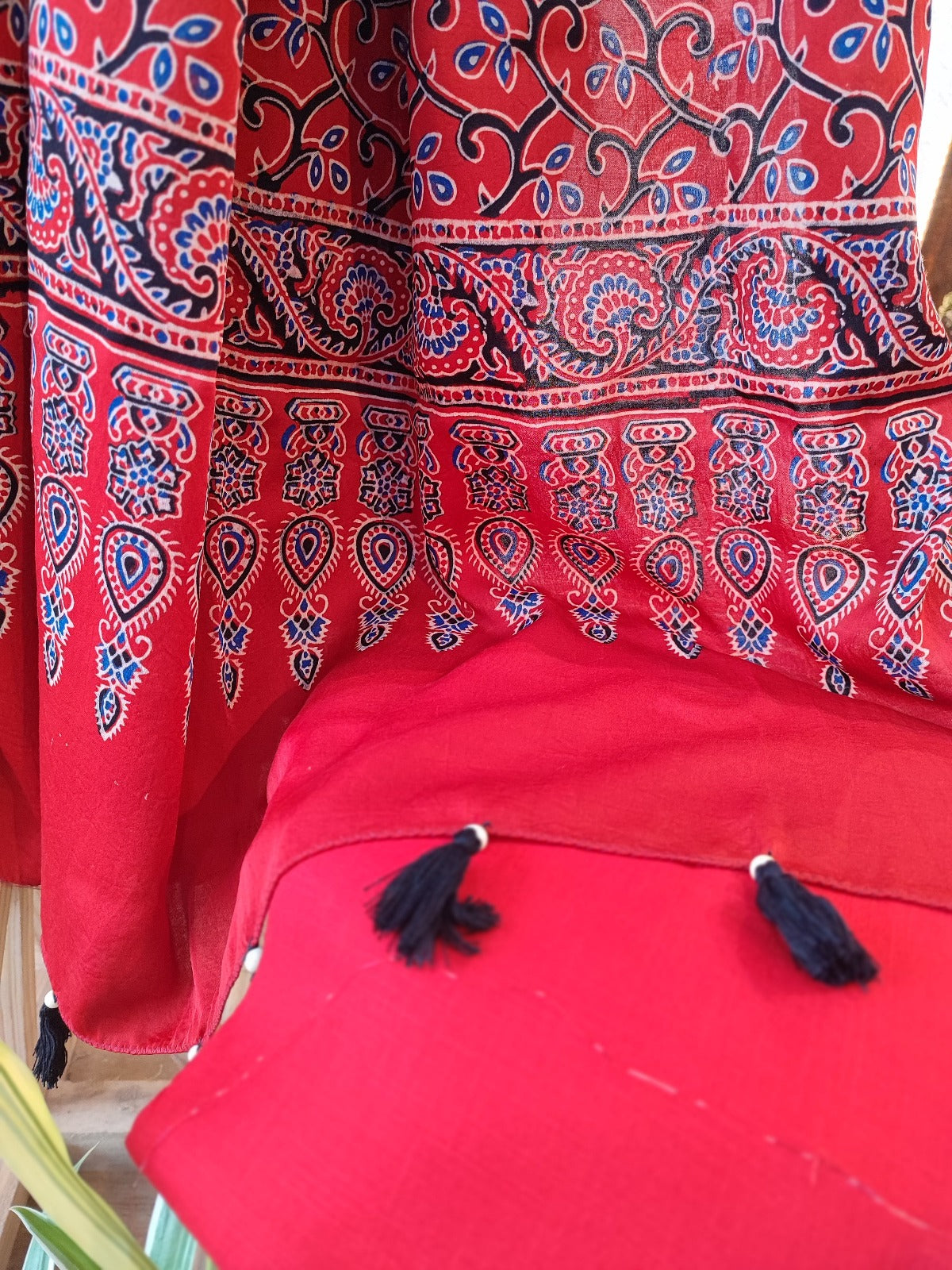 Rustic Red Premium Ajrakh Modal Silk Handblock Printed Suit Set